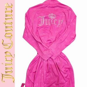 Juicy Couture Crown Logo Embossed & Rhinestone Lounge Robe